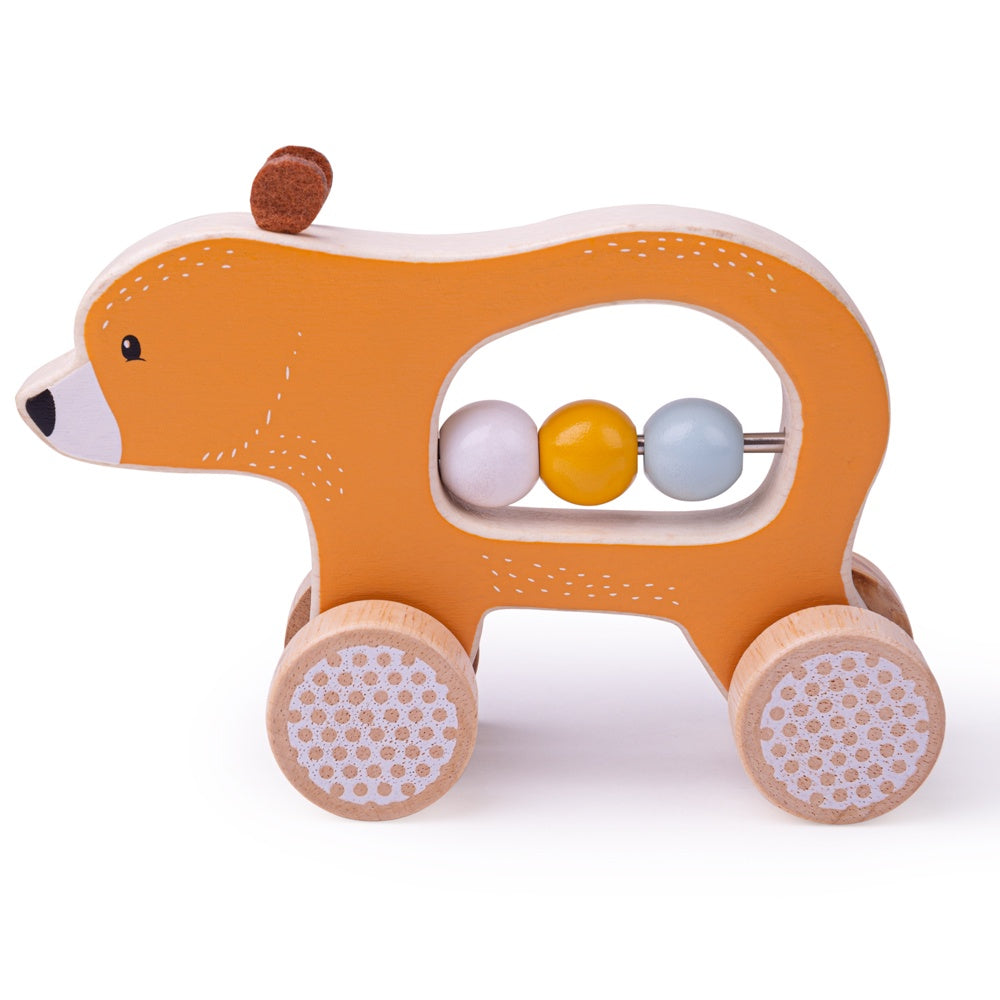 BigJig Toys Wooden Push Along Bear