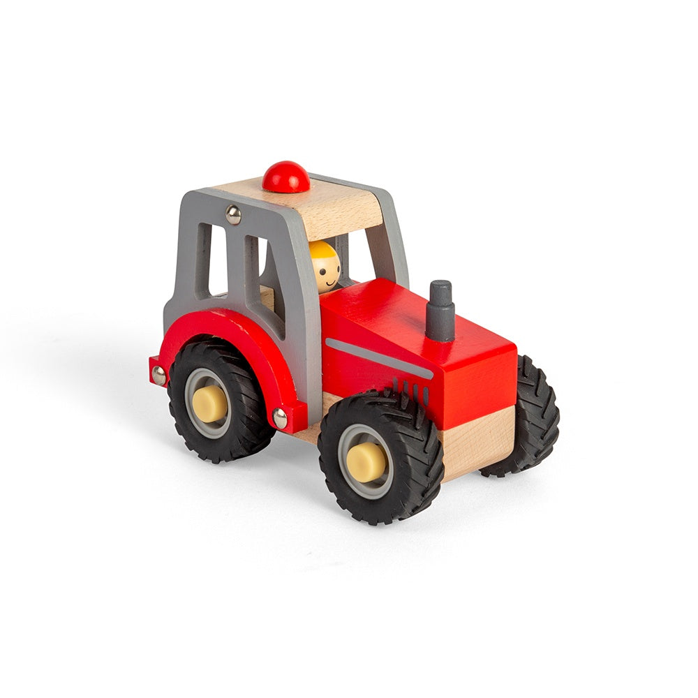 BigJig Toys Wooden Mini Red Tractor