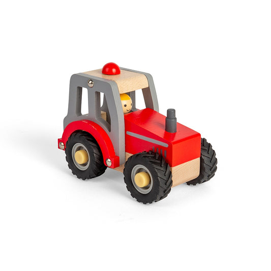 BigJig Toys Wooden Mini Red Tractor