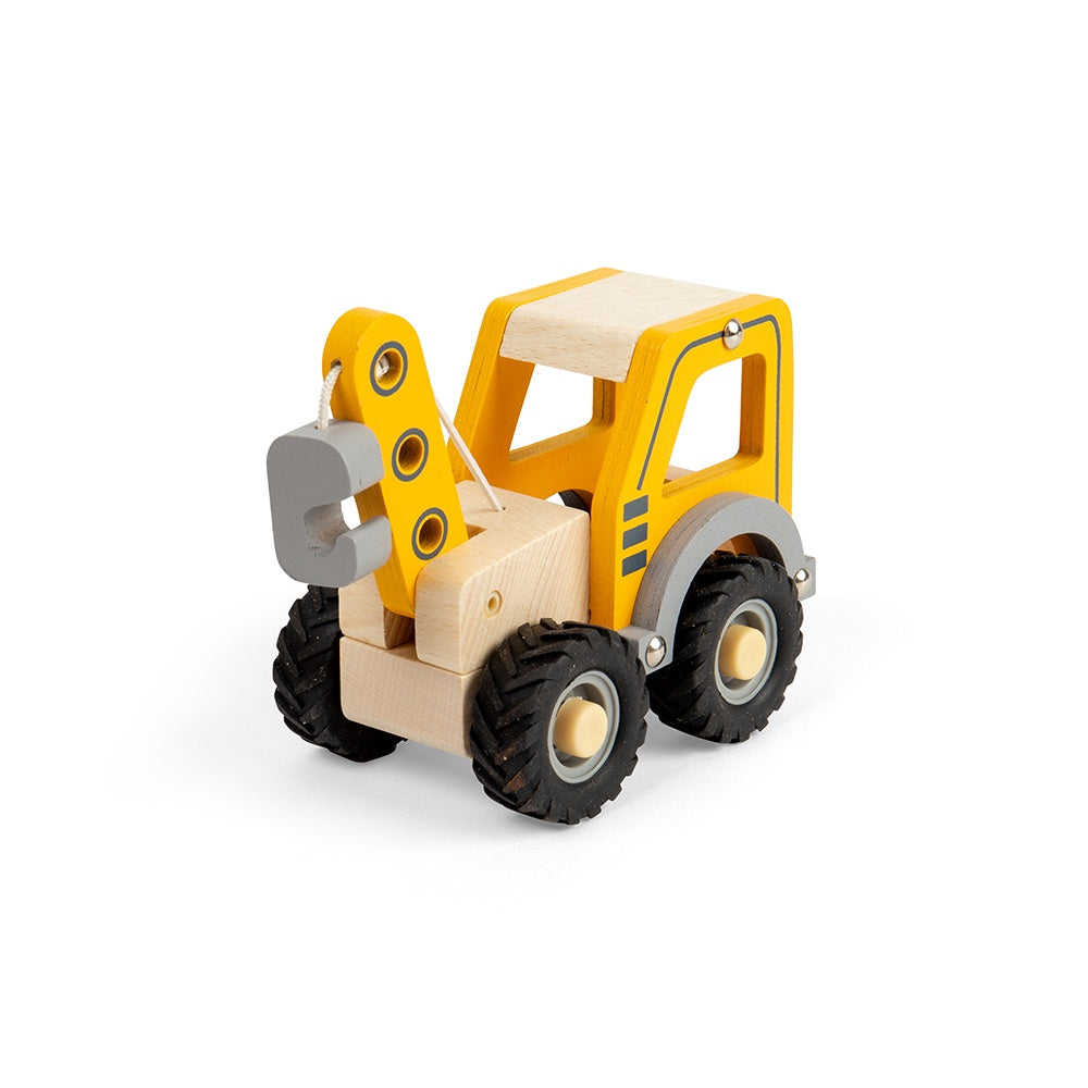 BigJig Toys Wooden Mini Crane Truck
