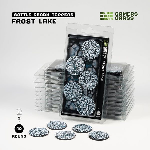 Gamers Grass Battle Ready Toppers Frost Lake 40mm Round (5)