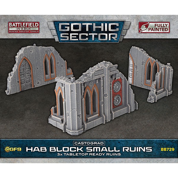 Battlefield in a Box Gothic Sector Castograd Hab Block Small Ruins (Heroic Scale)