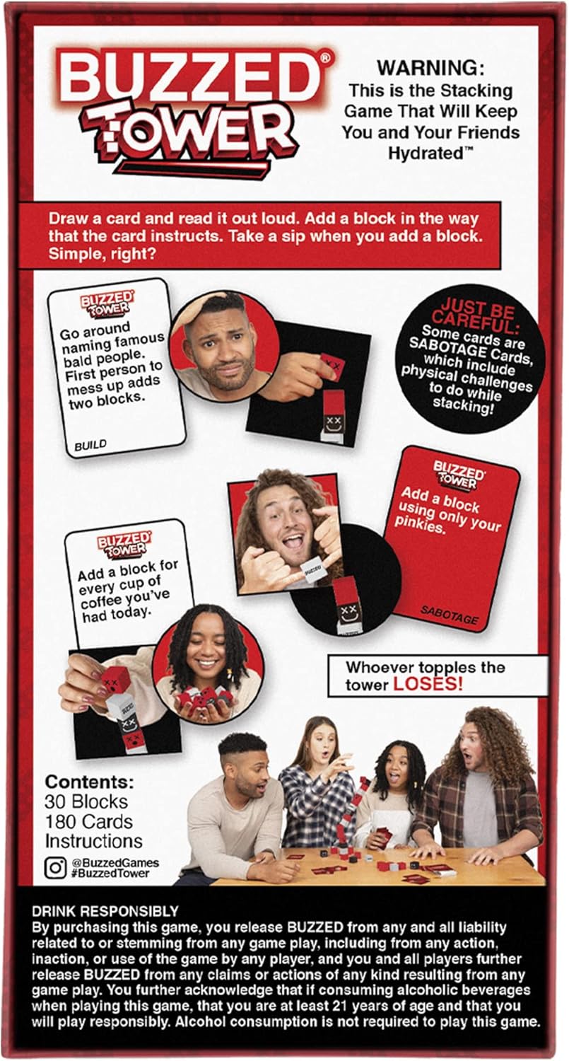 Buzzed Tower Block Stacking Challenge Drinking Game