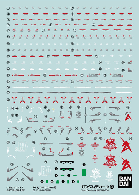 Gunpla Decal Char's Counterattack GD-125 V Gundam (RG 1/144)