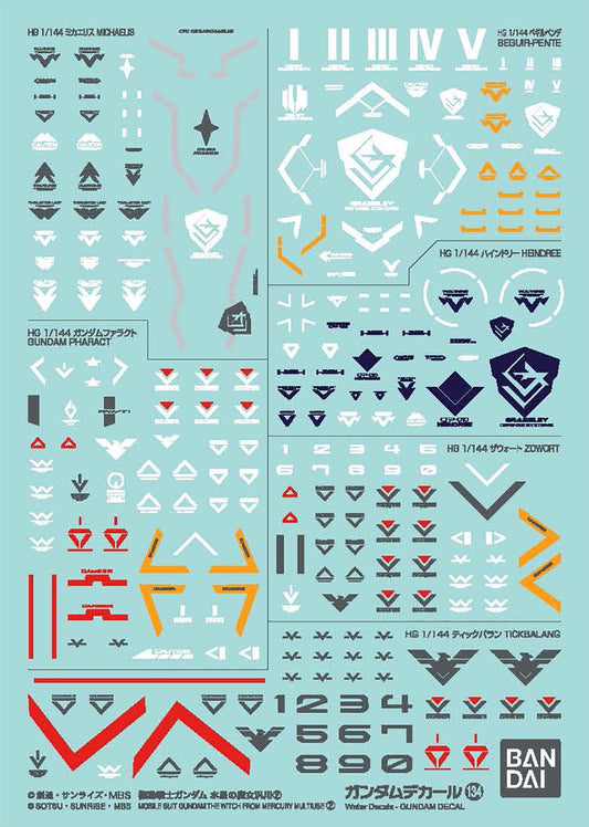 Gunpla Decal Gundam The Witch from Mercury GD-134 The Witch from Mercury Multiuse 02 (HG 1/144)