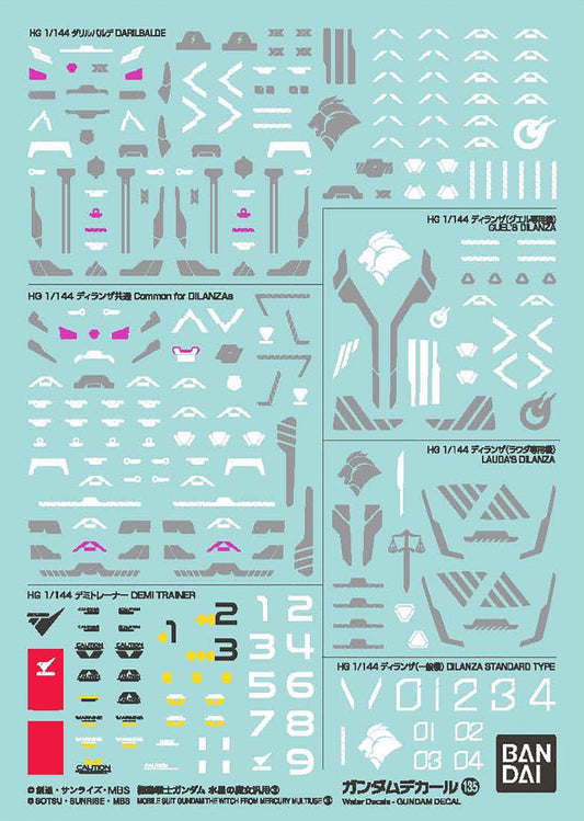Gunpla Decal Gundam The Witch from Mercury GD-133 The Witch from Mercury Multiuse 03 (HG 1/144)