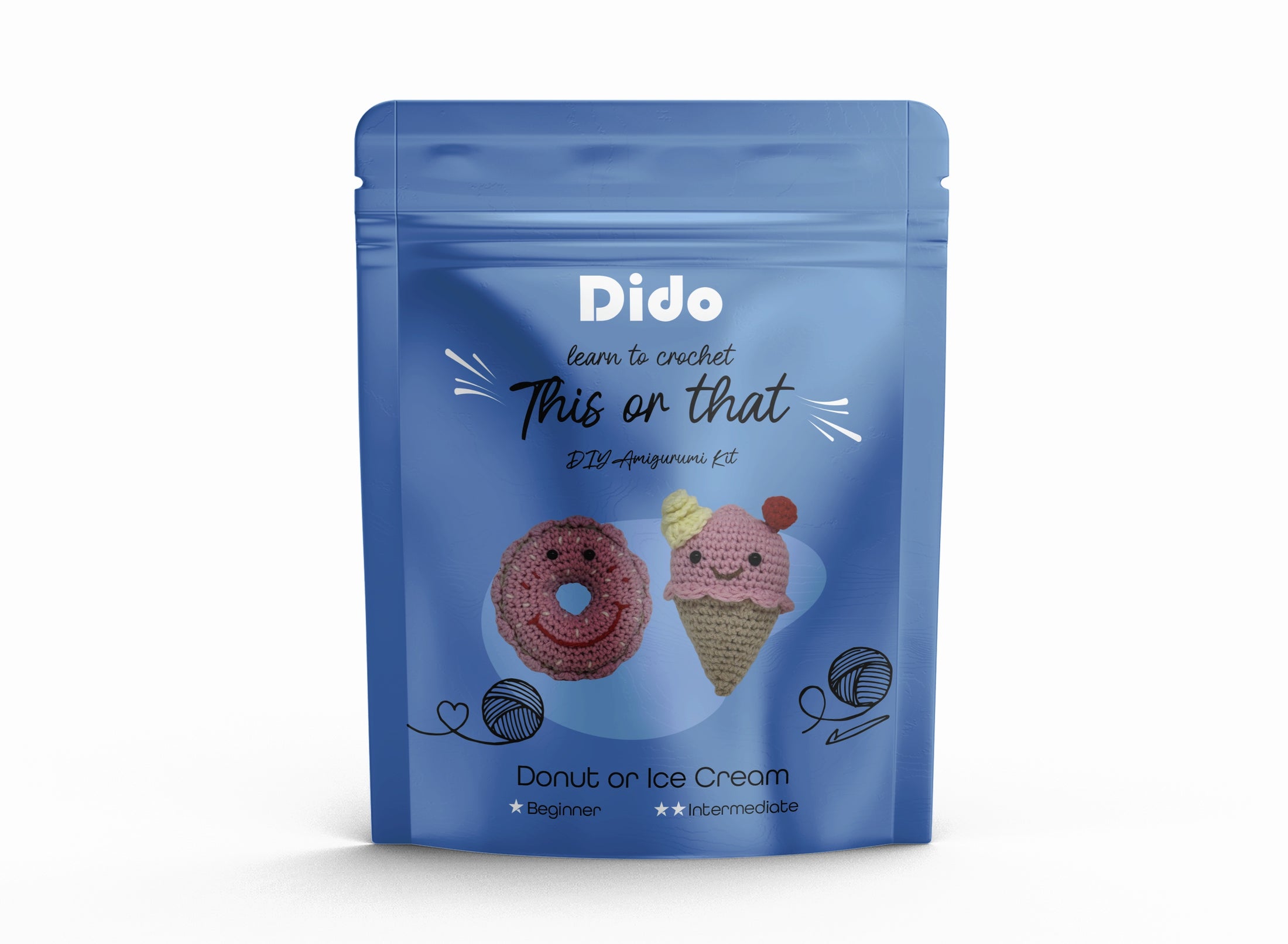 Dido DIY Amigurumi Kit Donut or Ice Cream