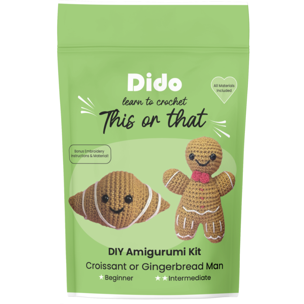 Dido DIY Amigurumi Kit Croissant or Gingerbread Man