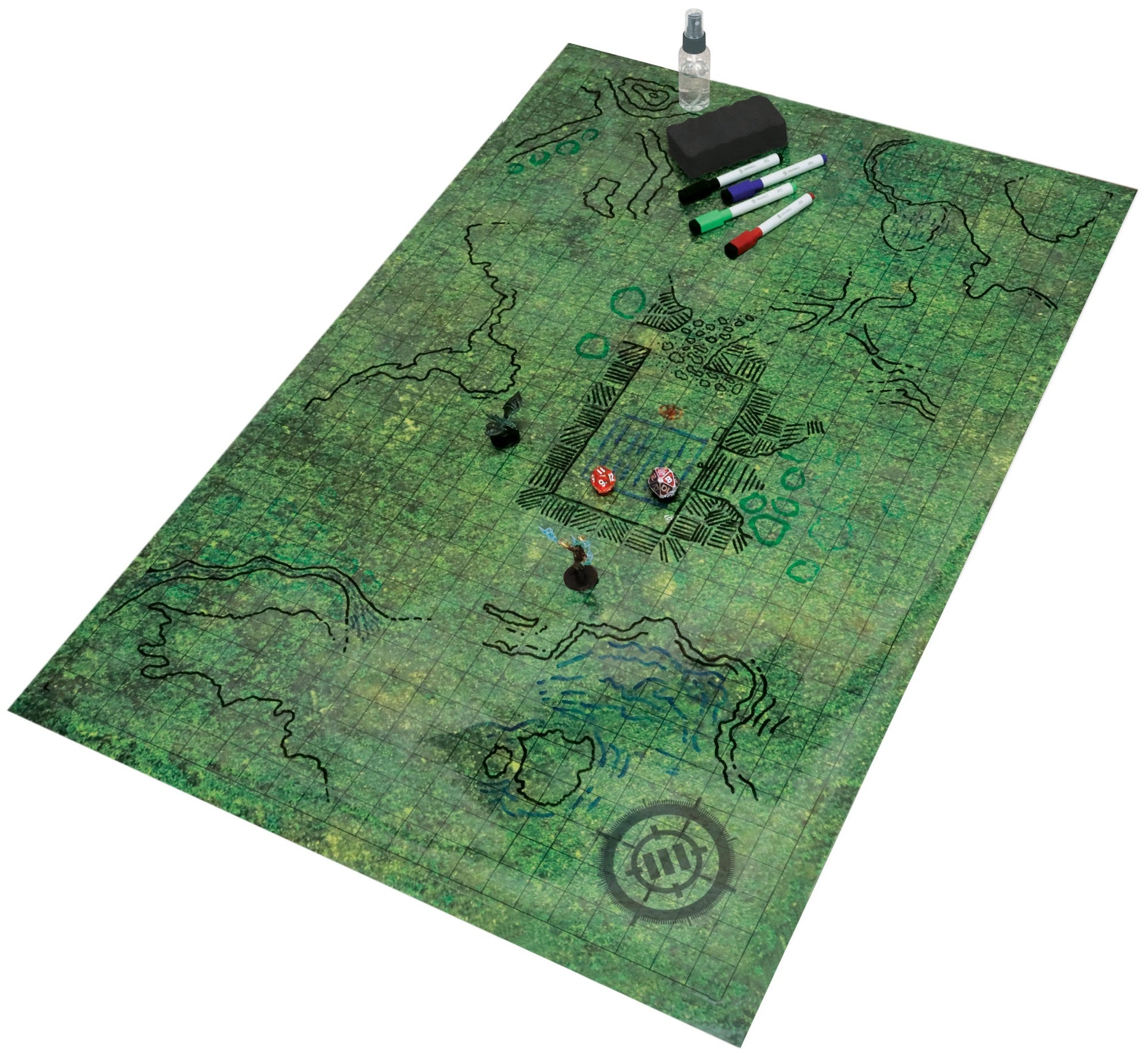 Enhance Tabletop RPG Grid Mat Campaign Kit Grass Terrain