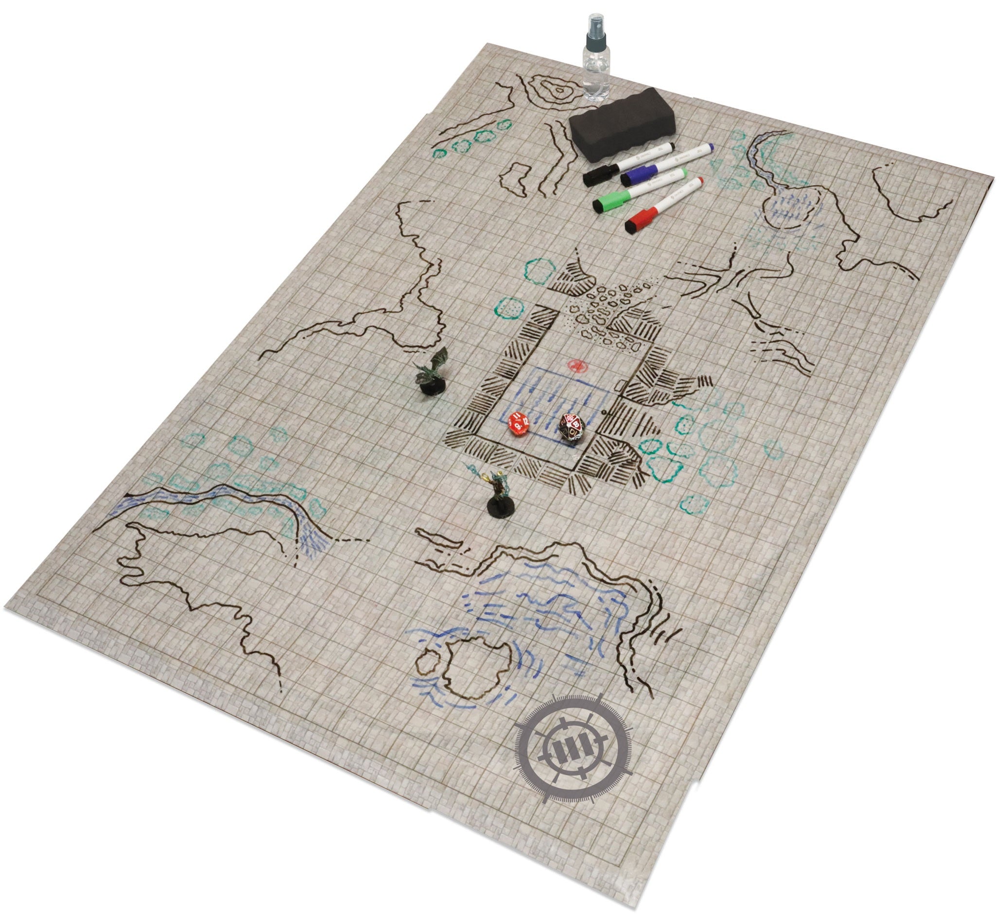 Enhance Tabletop RPG Grid Mat Campaign Kit Stone Terrain
