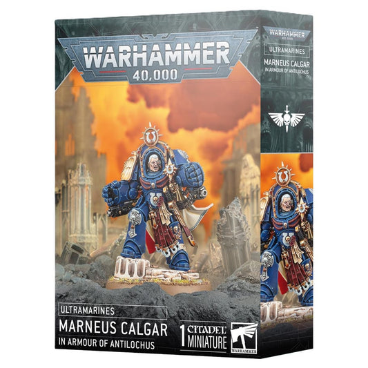 Warhammer 40K Adeptus Astartes Ultramarines Marneus Calgar in the Armour of Antilochus