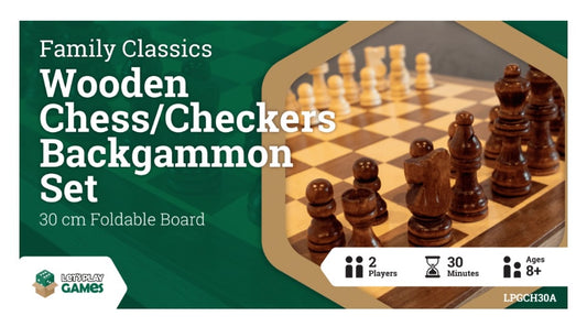 Chess Set Folding Travel Board 3 in 1 Chess, Checkers, and Backgammon