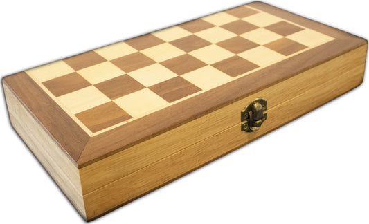 Chess Set Folding Travel Board 3 in 1 Chess, Checkers, and Backgammon