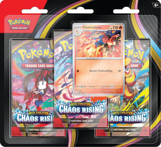 Pokémon CCG Mega Evolution 04 Chaos Rising 3 Booster Blister