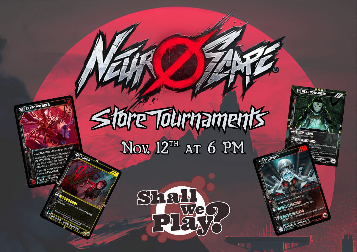November 12th Neuroscape Source Code Showdown @ Shall We Play?