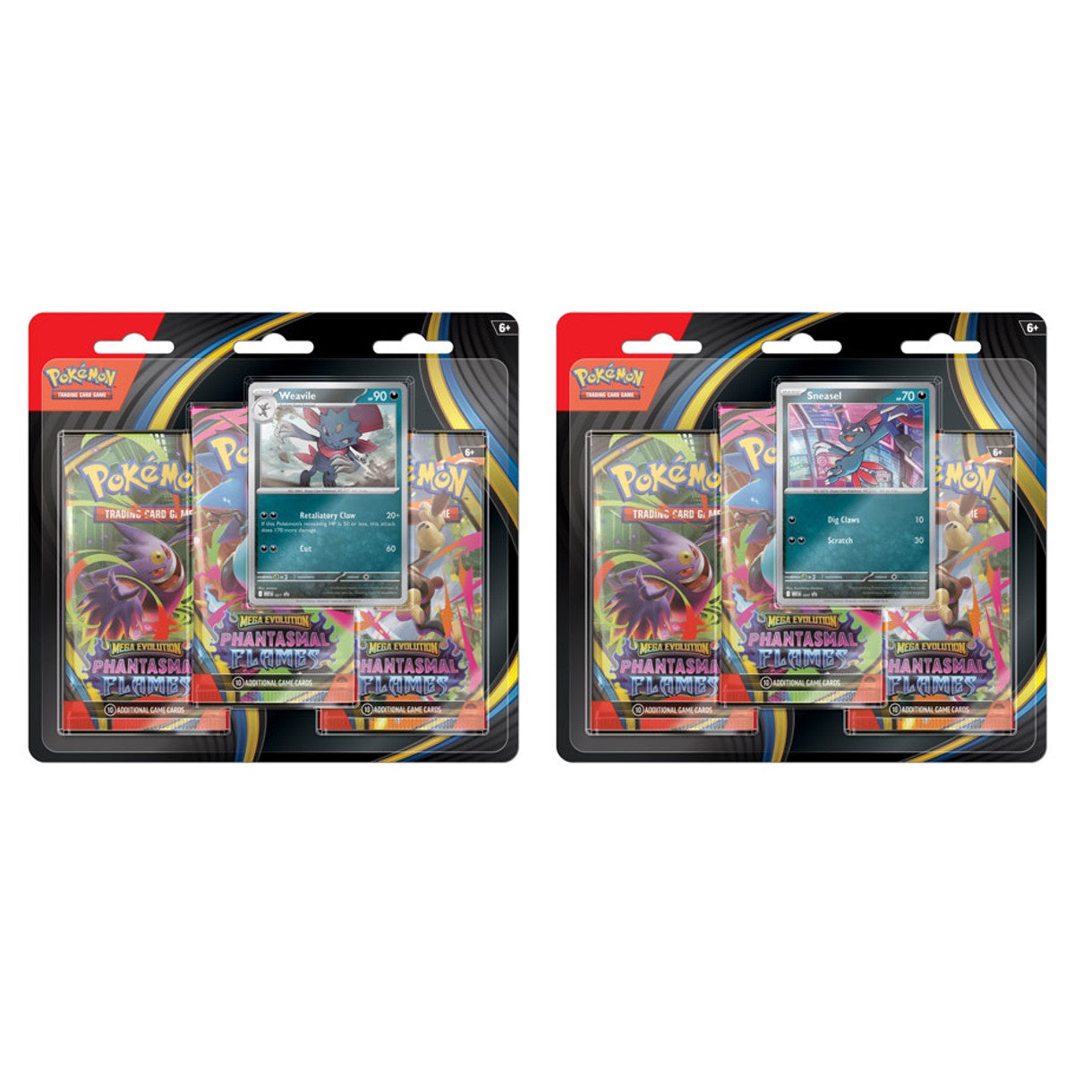 Pokémon CCG Mega Evolution 02 Phantasmal Flames  Three Booster Blister