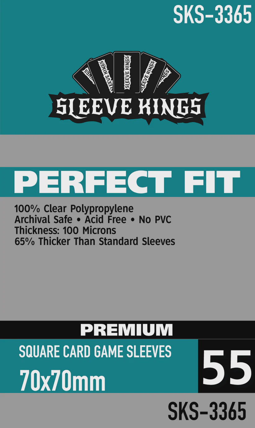 Sleeve Kings Premium Perfect Fit 3365 Blue Square 70mm x 70mm (55)
