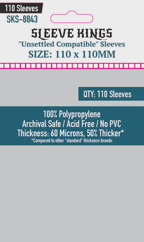 Sleeve Kings 8843 Square XL Unsettled 110mm x 110mm (110)