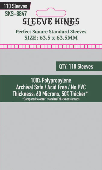 Sleeve Kings 8847 Perfect Square 63.5mm x 63.5mm (110)