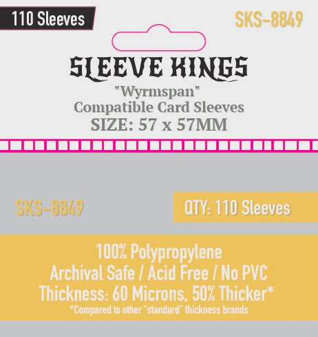 Sleeve Kings 8849 Wyrmspan Compatible Card Sleeves 57mm X 57mm