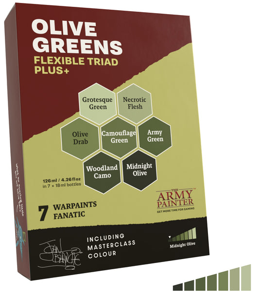 Army Painter Warpaints Fanatic Flexible Triad PLUS+ Olive Greens