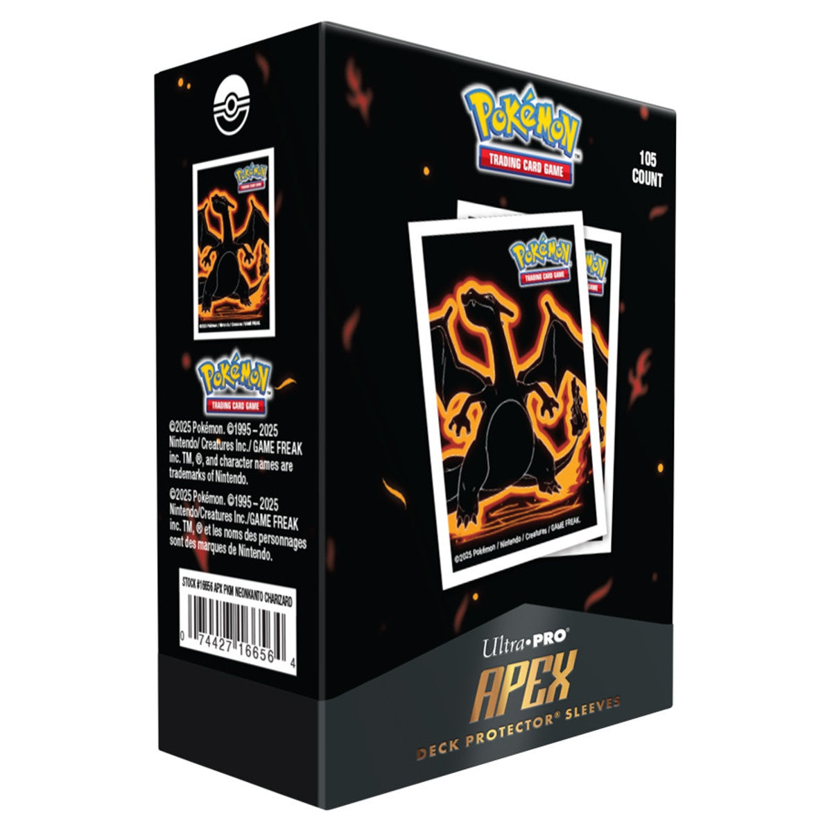 Ultra PRO Pokémon Apex Card Protectors Neon Kanto Charizard (105)
