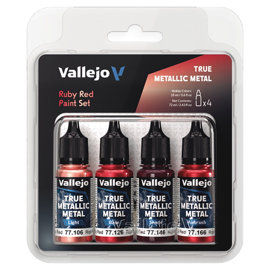 Vallejo True Metallic Metal Color Set Ruby Red