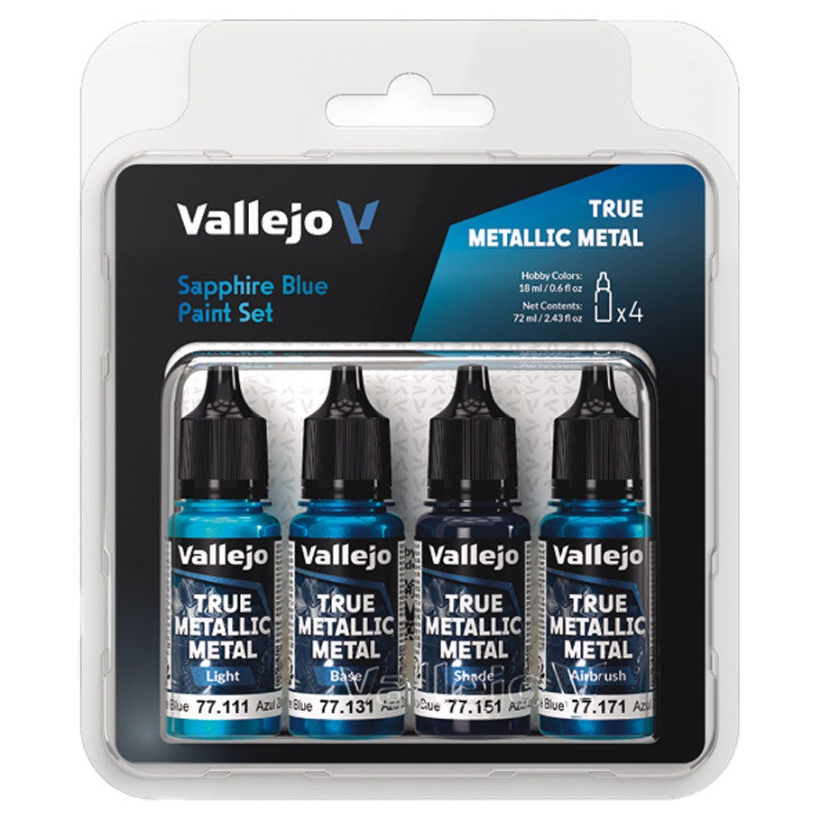 Vallejo True Metallic Metal Color Set Sapphire Blue