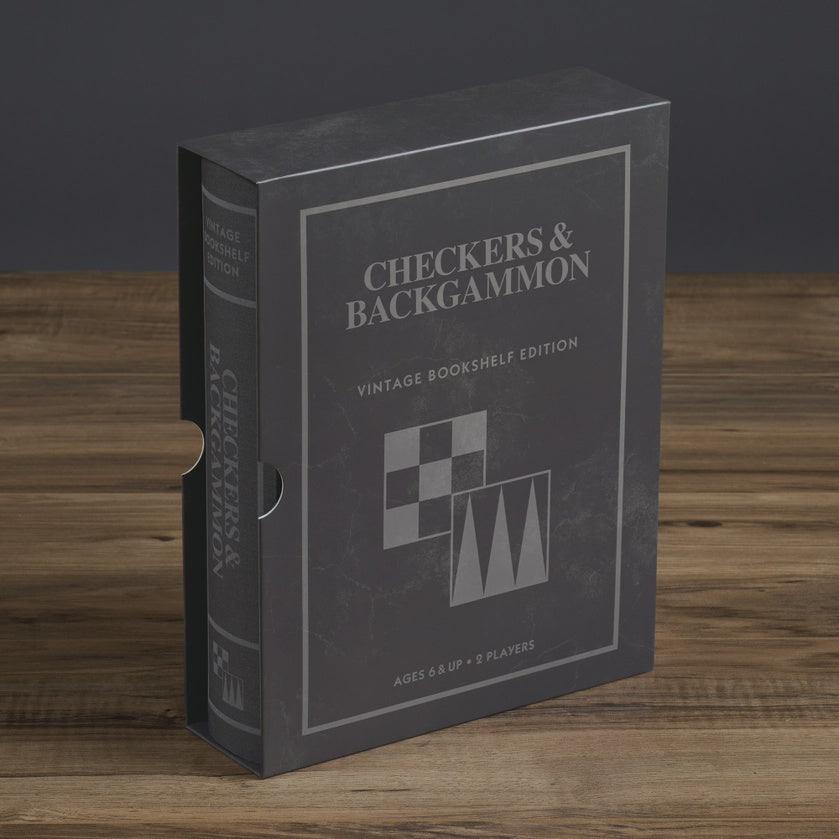 Vintage Bookshelf Editions Checkers & Backgammon