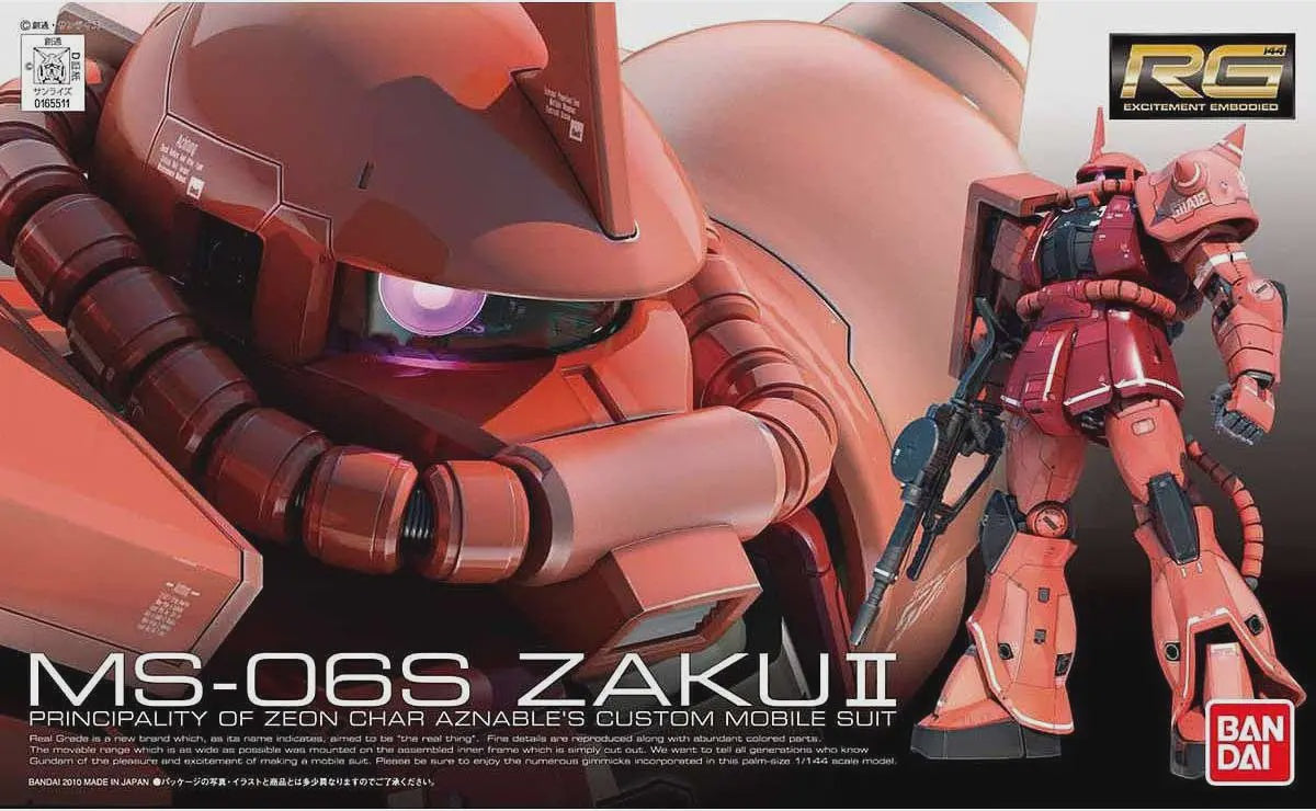 Gunpla Mobile Suit Gundam MS-06S Zaku II Char Aznable Custom (RG 1/144)