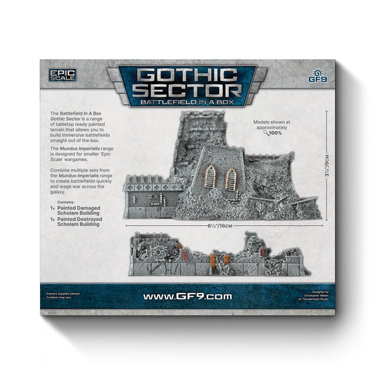 Battlefield in a Box Mundus Imperialis Scholam Damaged and Destroyed (Epic Scale)