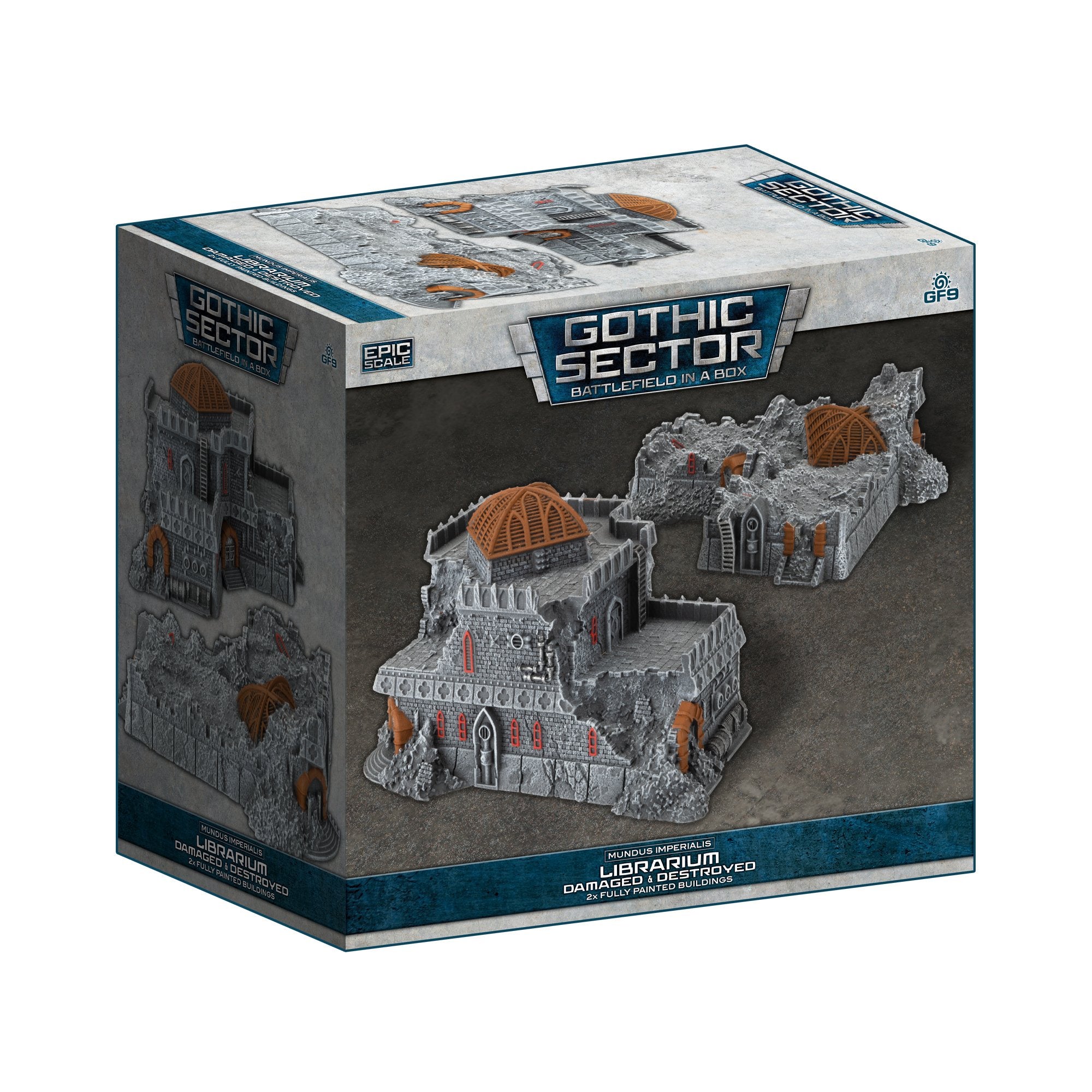 Battlefield in a Box Mundus Imperialis Librarium Damaged and Destroyed (Epic Scale)