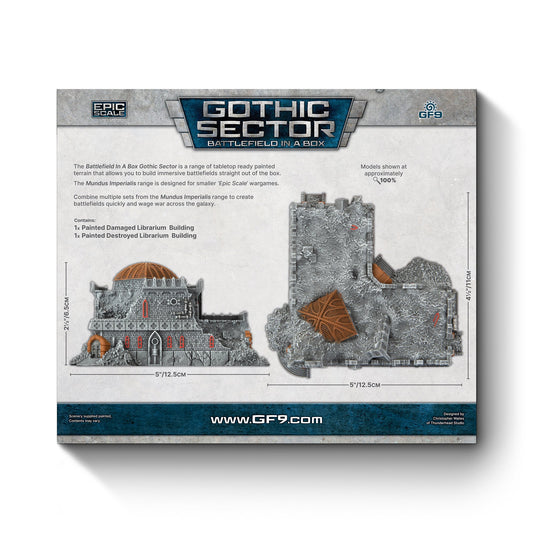 Battlefield in a Box Mundus Imperialis Librarium Damaged and Destroyed (Epic Scale)