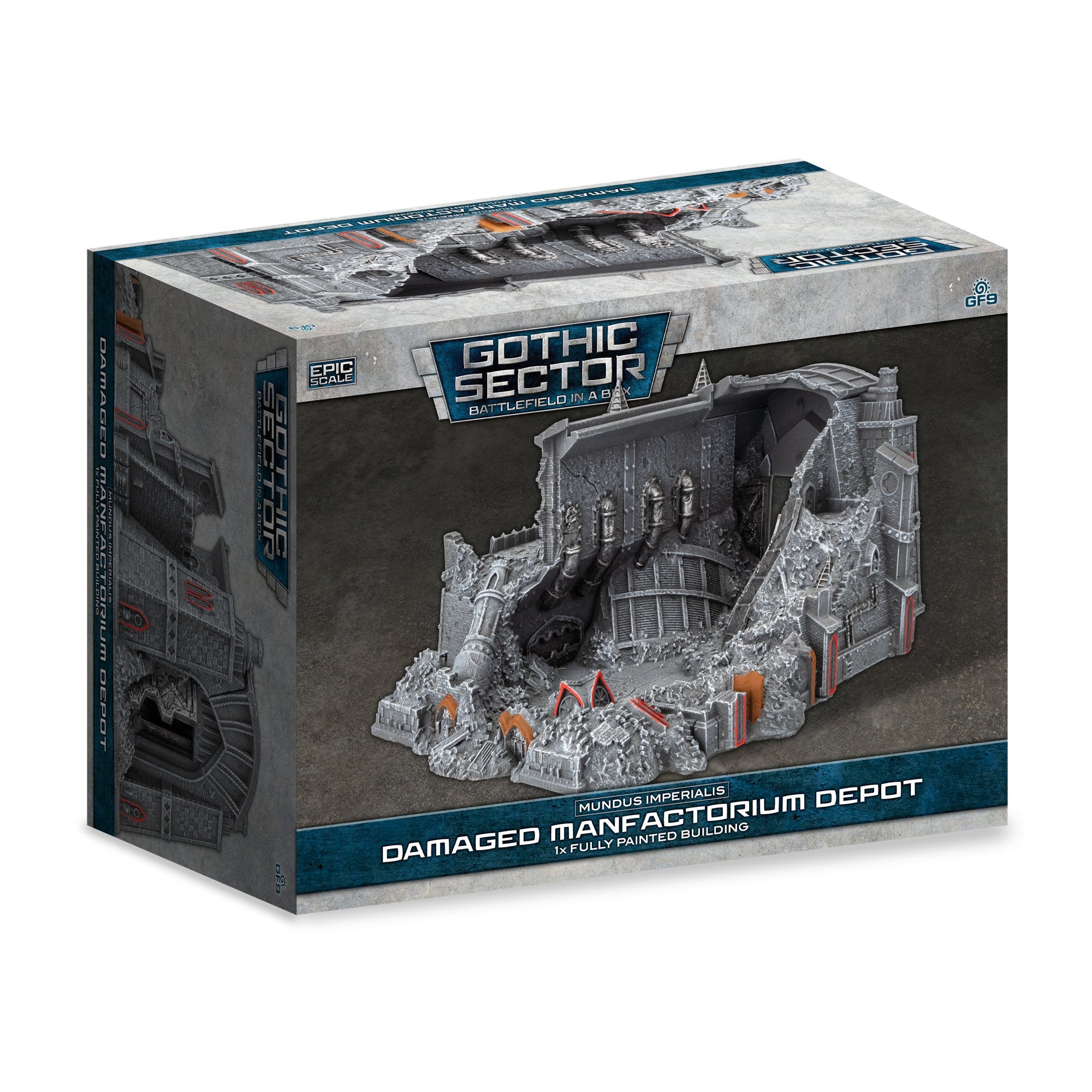 Battlefield in a Box Mundus Imperialis Manufactorium Depot Damaged (Epic Scale)