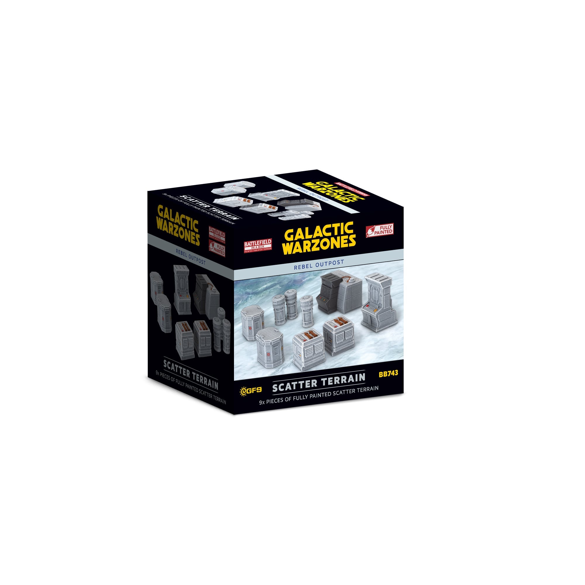 Battlefield in a Box Galactic Warzones Rebel Outpost Scatter Terrain (x9)
