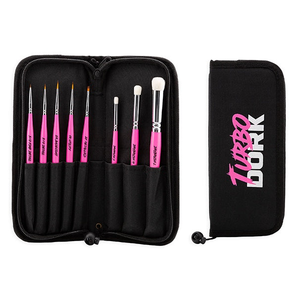 Turbo Dork Brush Set Fauxlinsky w/ Stand Case (8 Brushes)