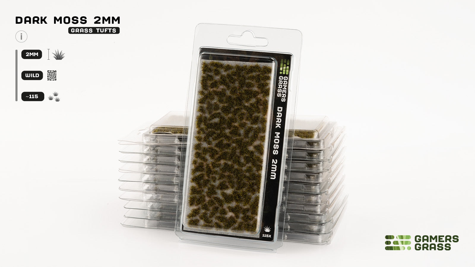 Gamers Grass Tufts Dark Moss (2mm Wild)