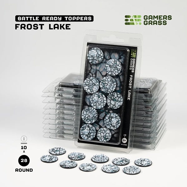 Gamers Grass Battle Ready Toppers Frost Lake 28mm Round (10)