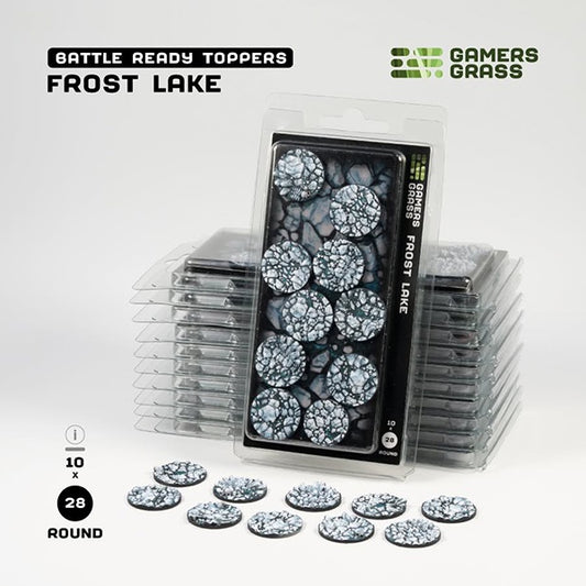 Gamers Grass Battle Ready Toppers Frost Lake 28mm Round (10)