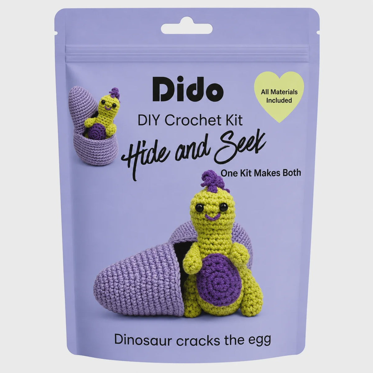 Dido DIY Hide and Seek Dinosaur cracks the egg.