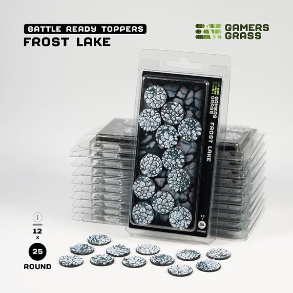 Gamers Grass Battle Ready Toppers Frost Lake 25mm Round (12)