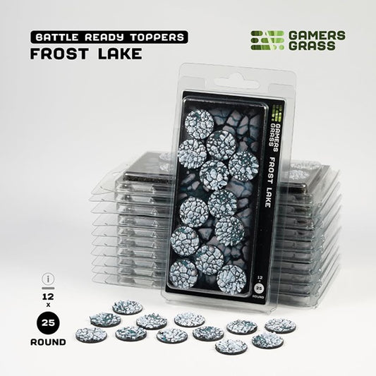 Gamers Grass Battle Ready Toppers Frost Lake 25mm Round (12)