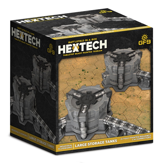 Battlefield in a Box Hextech Terrain Industrial Fluidworks Large Storage Tanks (Epic Scale)
