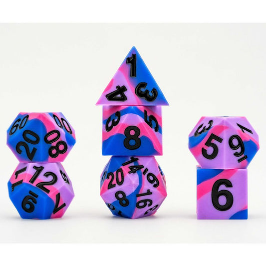 MDG Sharp Edge Silicone Dice Set Pride