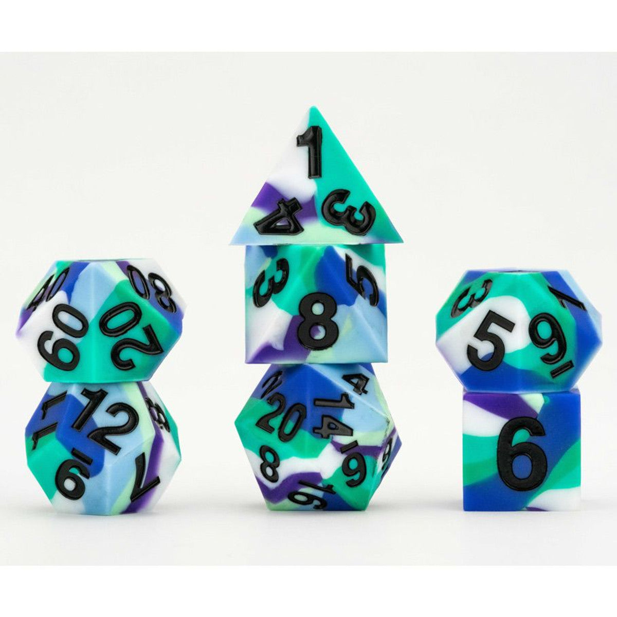 MDG Sharp Edge Silicone Dice Set Pride