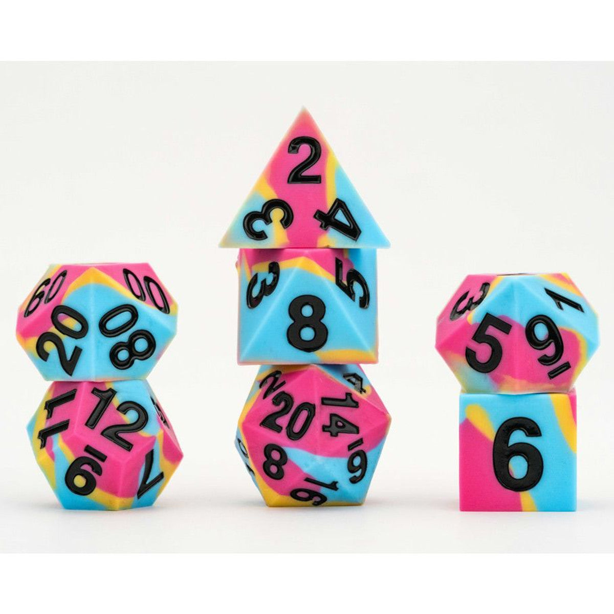 MDG Sharp Edge Silicone Dice Set Pride