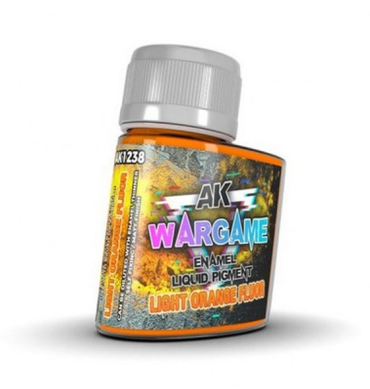 AK Interactive Wargame Enamel Liquid Pigments Fluor Light Orange (35ml)