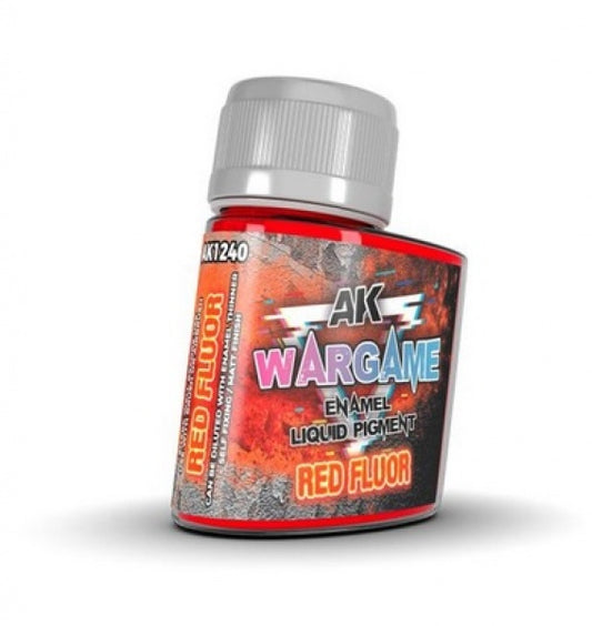 AK Interactive Wargame Enamel Liquid Pigments Fluor Red (35ml)