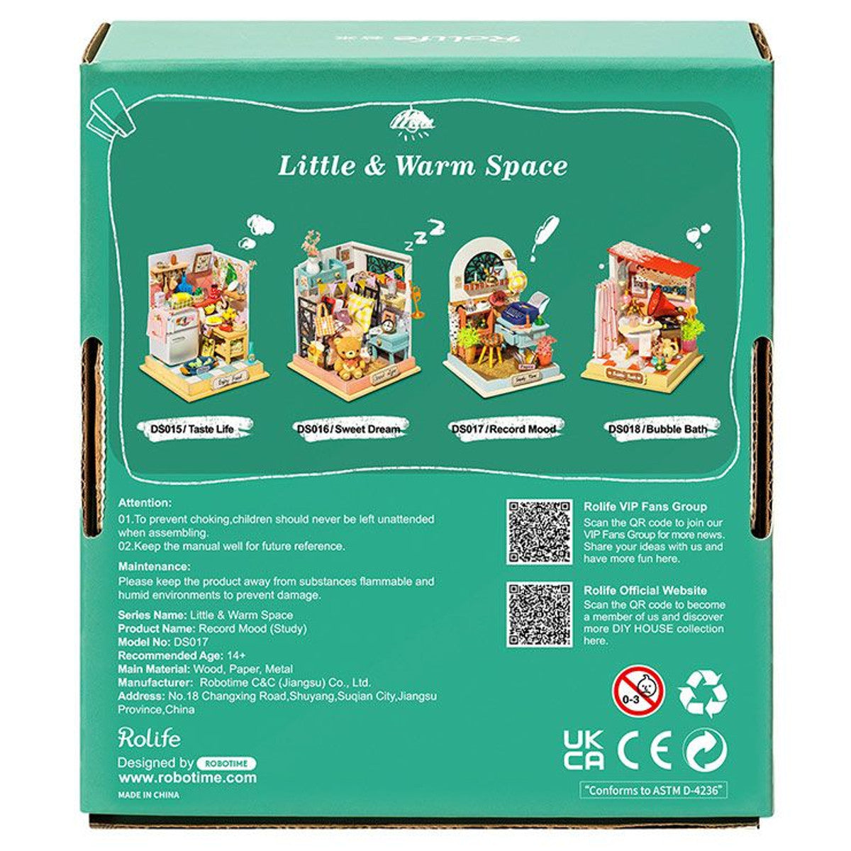 Rolife DIY Little & Warm Space Record Mood Study