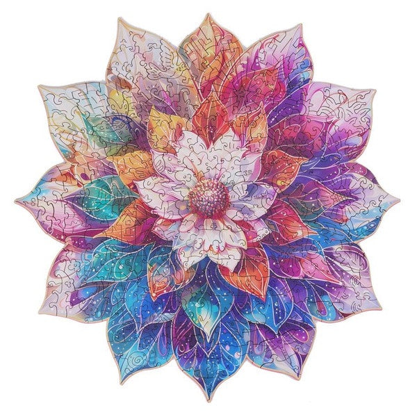 Puzzle 200 Wood Mandala Flower Shaped